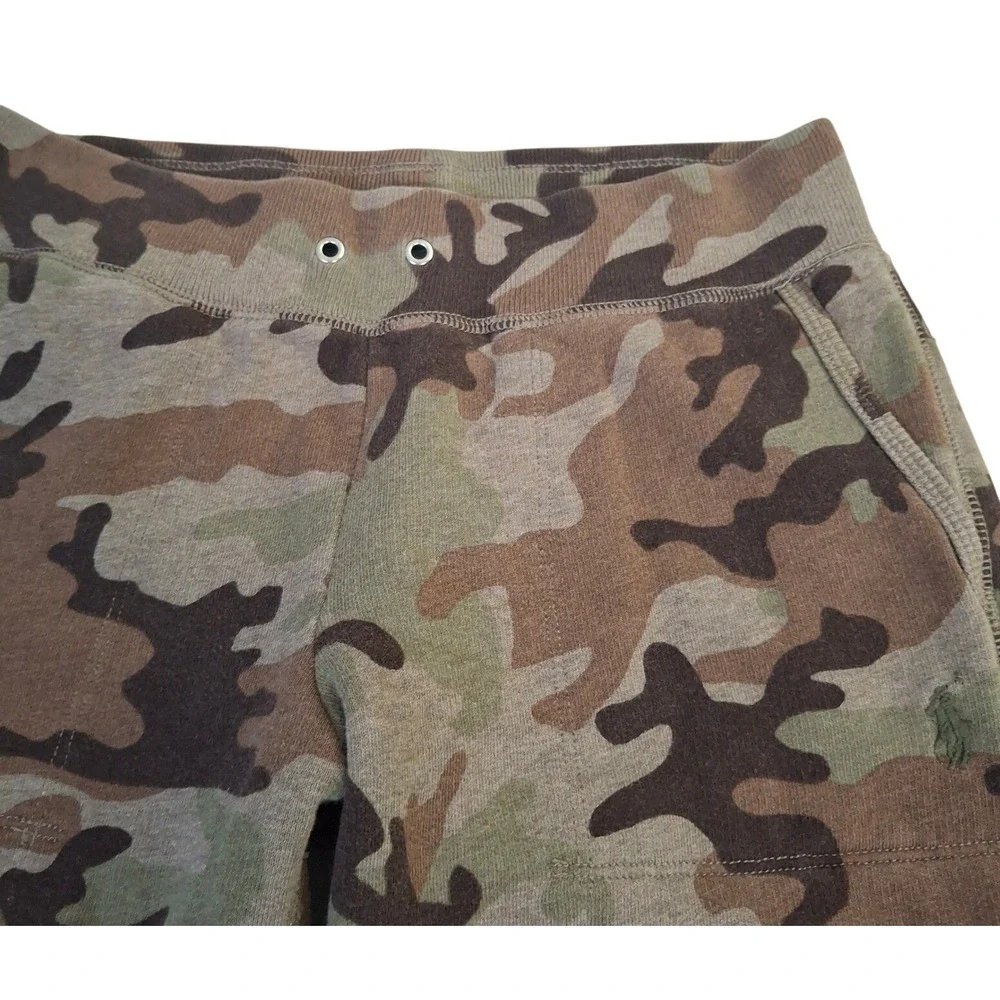 Polo Ralph Lauren Mens Camo Fleece Joggers Small Slim Fit Sweatpants Green Brown